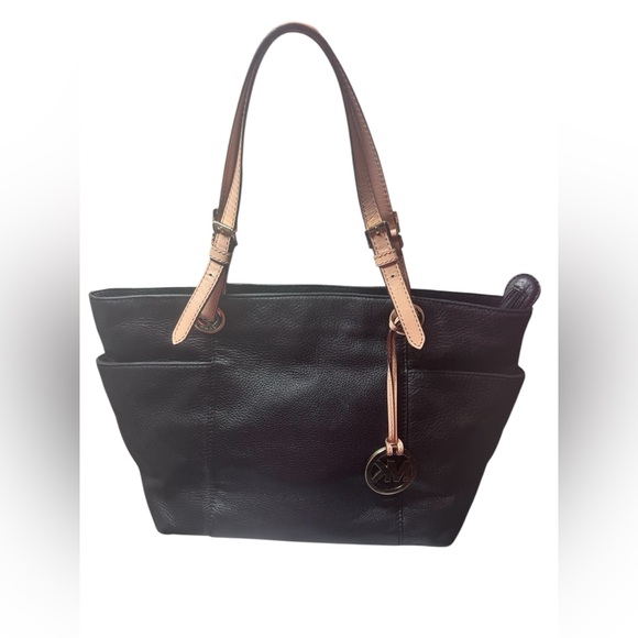 Michael Kors Black Leather Tote Bag - Picture 10 of 13